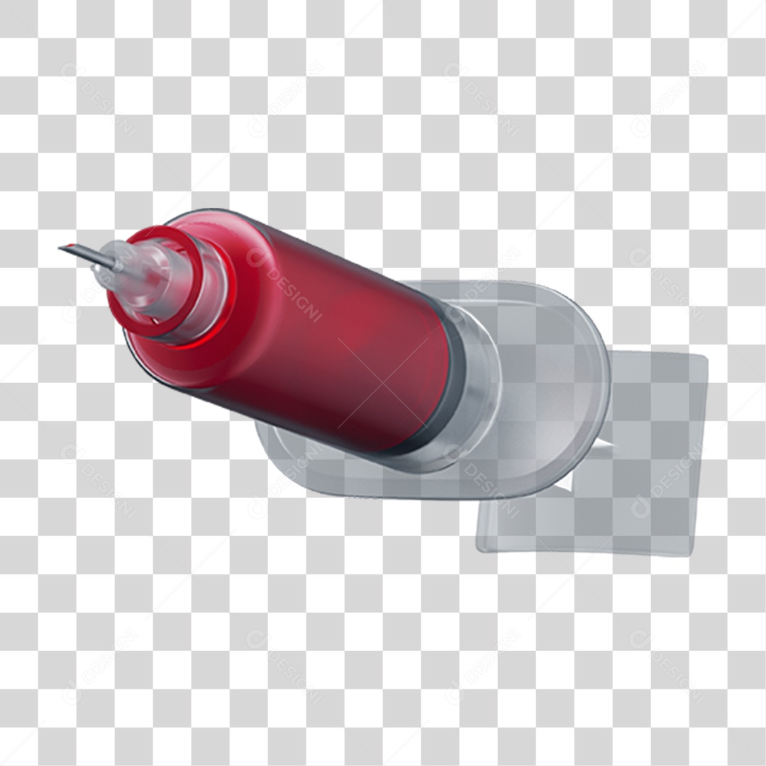 Objeto 3D Seringa para Aplicação de Remédios para Composição PNG Transparente