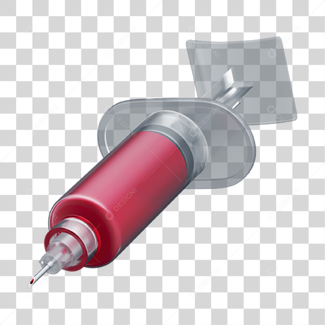 Objeto 3D Seringa para Aplicação de Remédios para Composição PNG Transparente
