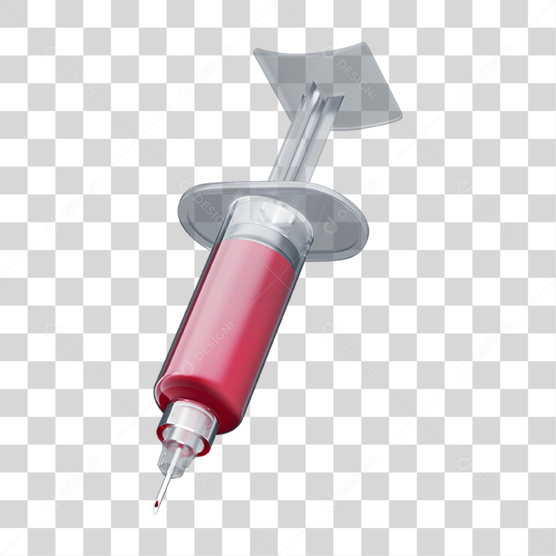 Objeto 3D Seringa para Aplicação de Remédios para Composição PNG Transparente