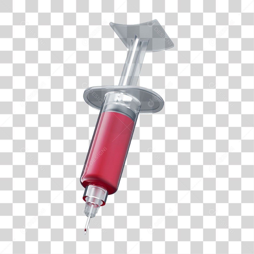 Objeto 3D Seringa para Aplicação de Remédios para Composição PNG Transparente