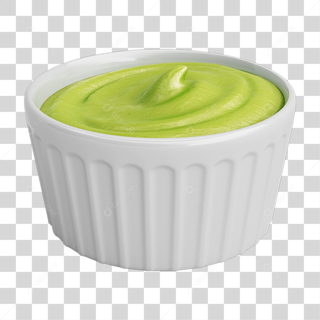 Objeto 3D Pasta de Creme Wasabi Composição PNG Transparente