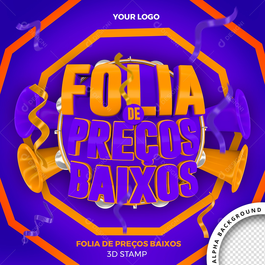 Selo 3D Folia De Preços Baixos Para Composição PSD