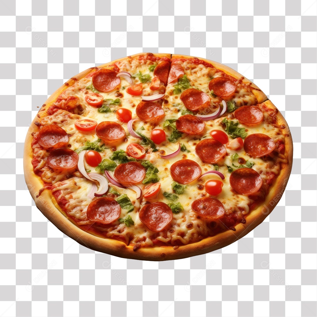 Pizza de Calabresa Fundo PNG Transparente