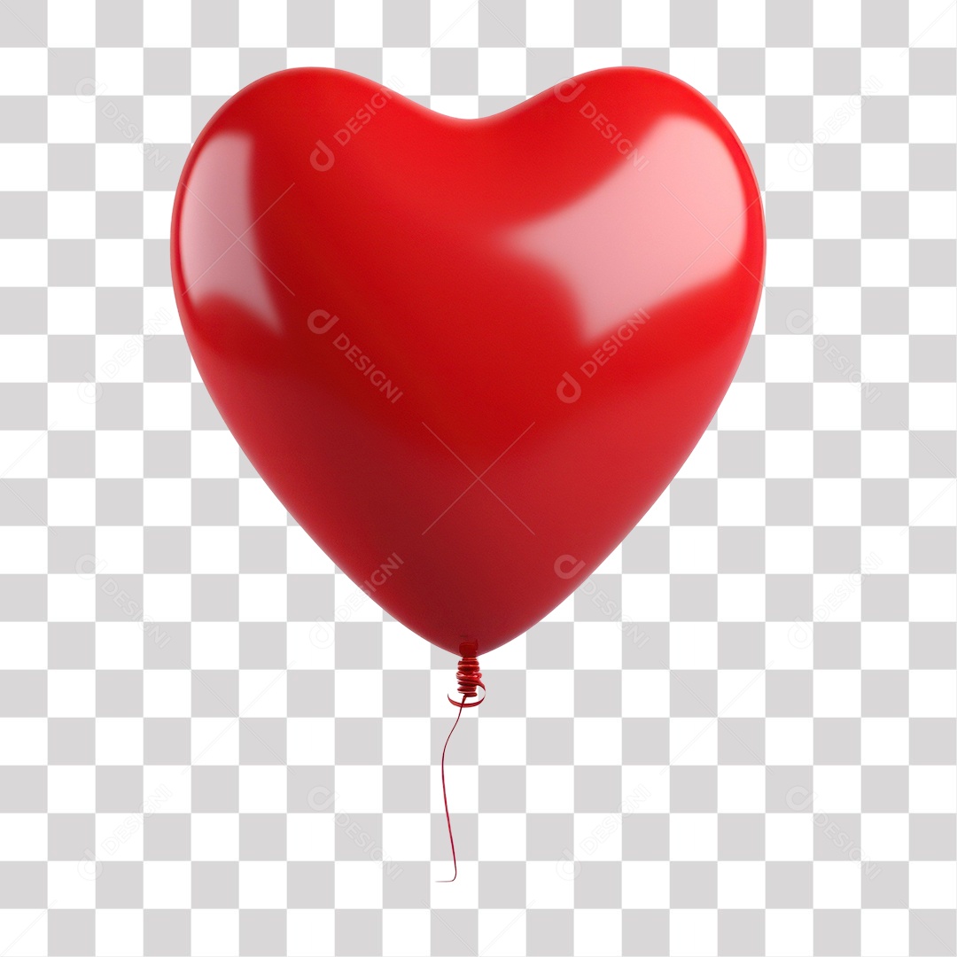 Balão em Forma de Coração Fundo PNG Transparente