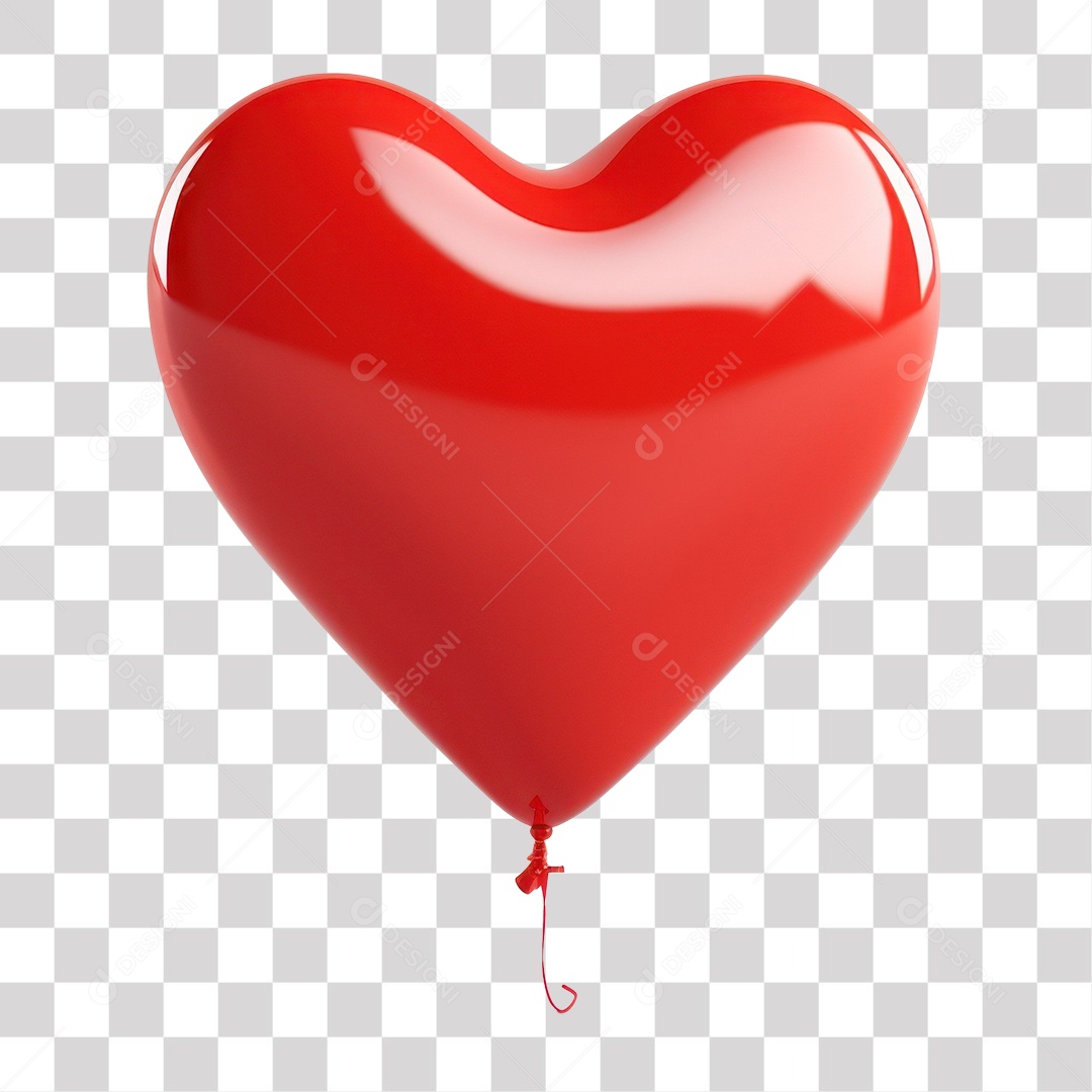 Balão em Forma de Coração Fundo PNG Transparente