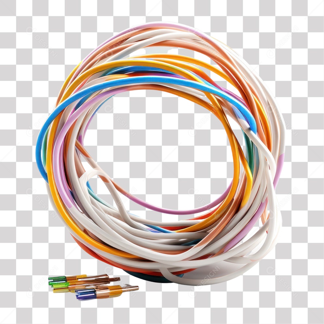 Bolo de Fios Coloridos Fundo PNG Transparente