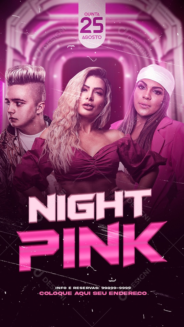 Story Night Pink Social Media PSD
