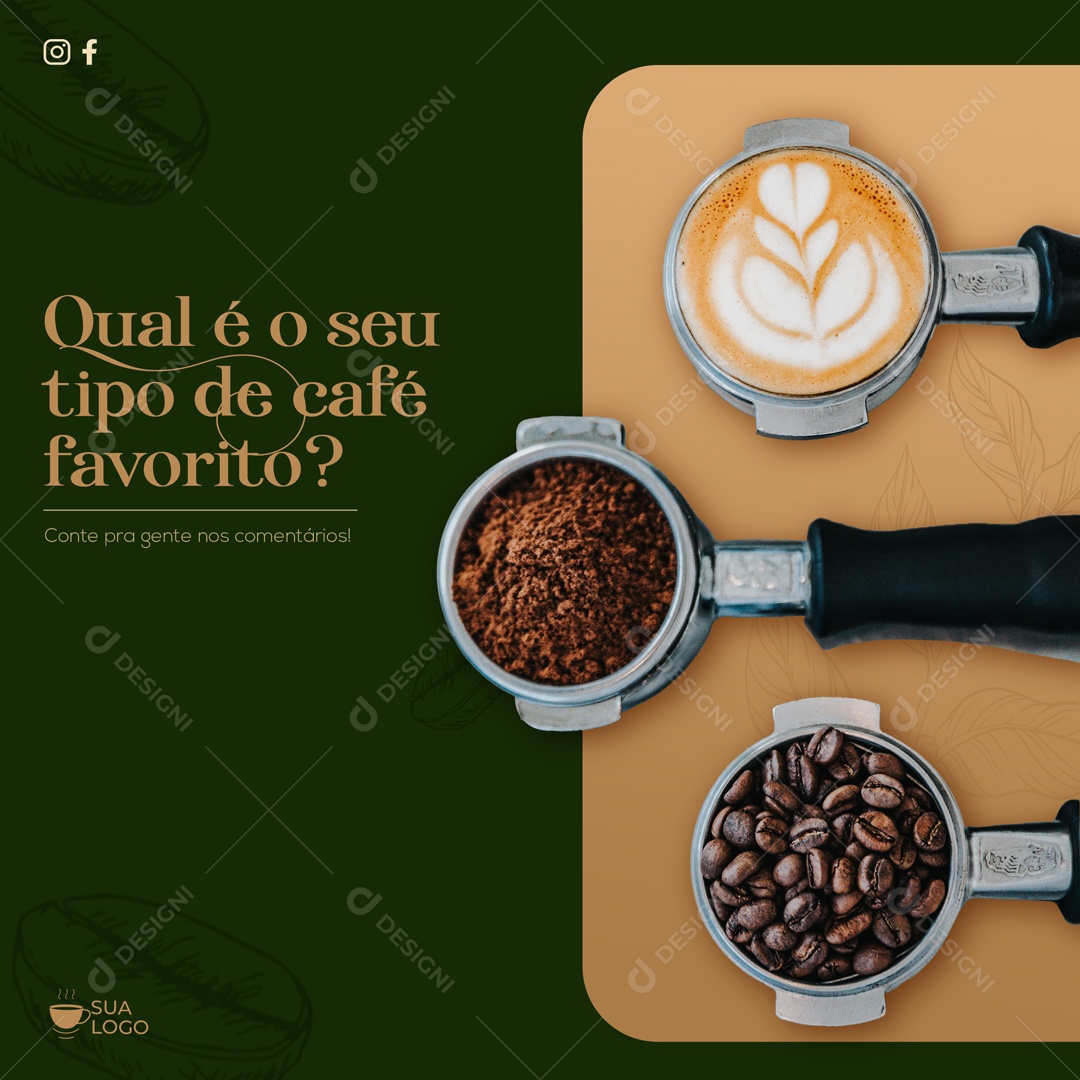 Feed Seu Tipo De Café Favorito Social Media PSD Editável