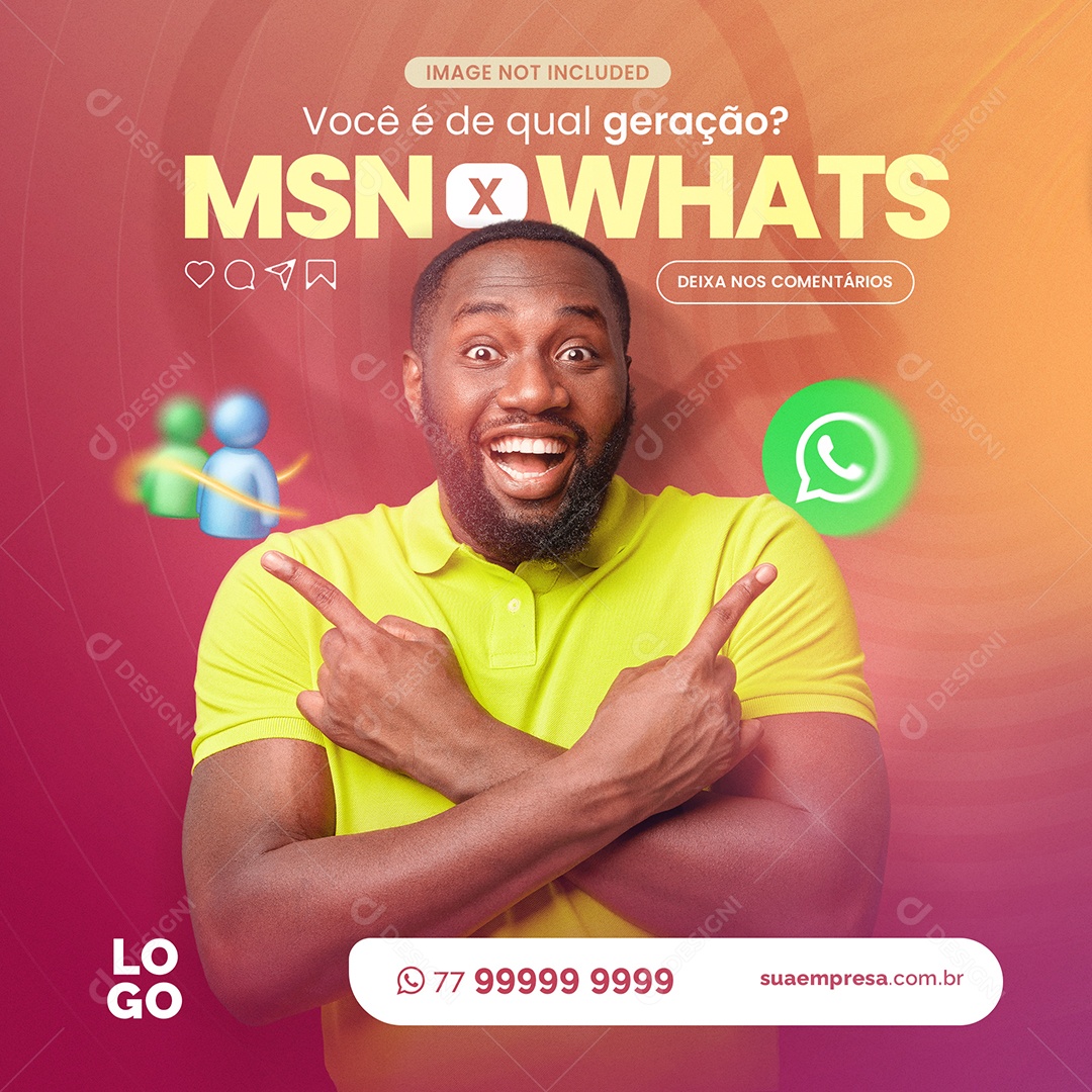 MSN X Whats social Media PSD