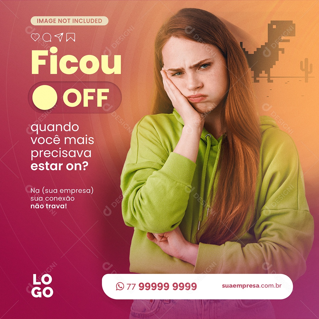 Ficou OFF Social Media PSD