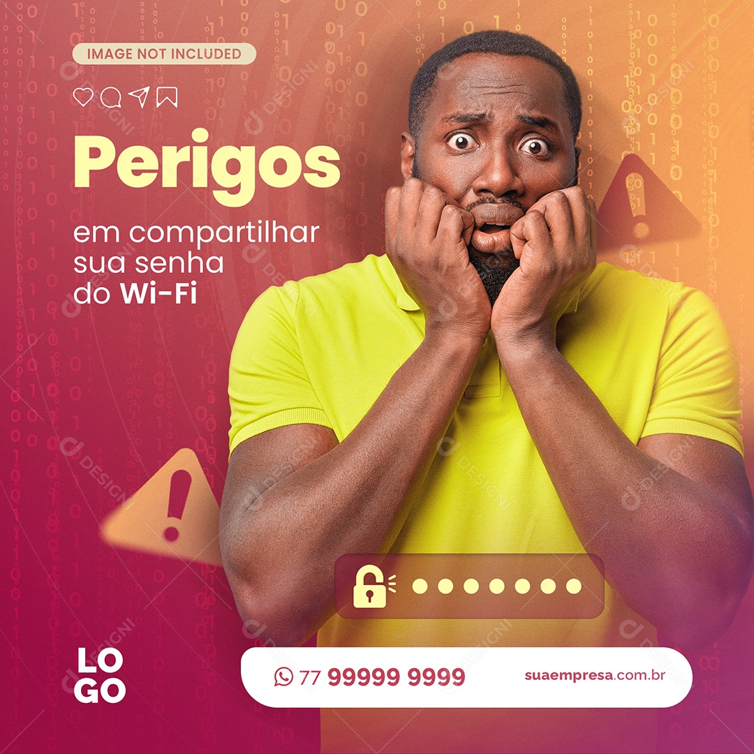 Perigos em Compartilhar Sua Senha do WIFI Social Media PSD