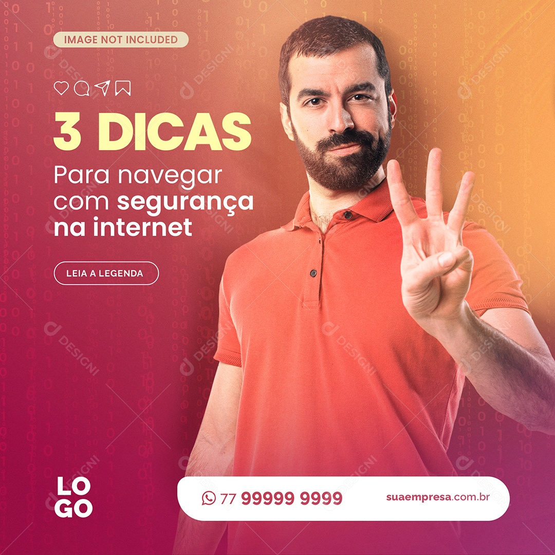 3 Dicas Para Navegar Com Segurança na Internet Social Media PSD