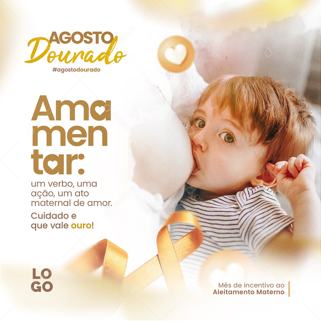 Agosto Dourado Amamentar Social Media PSD