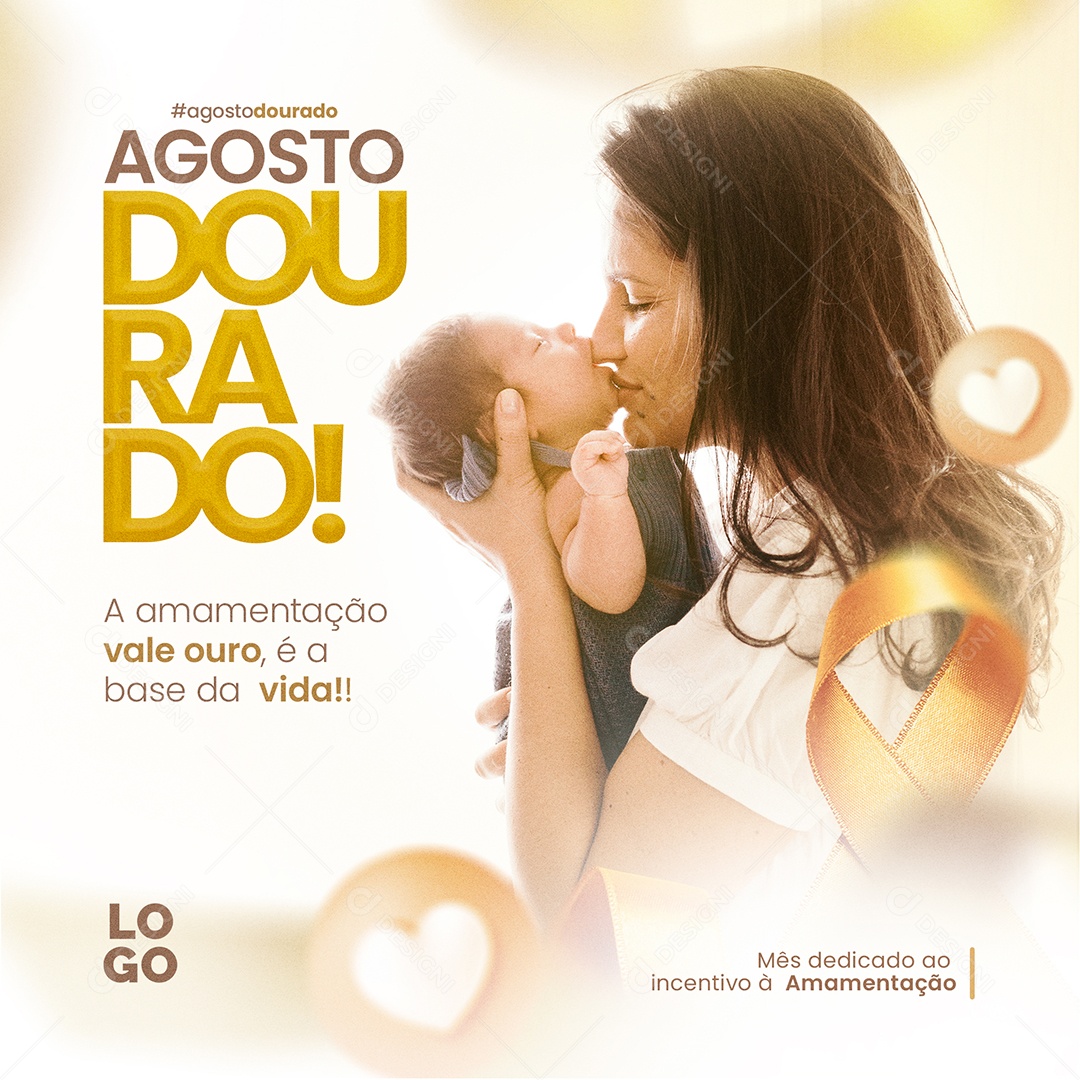 Agosto Dourado Social Media PSD Editável