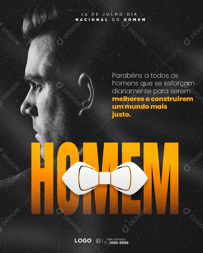 Dia Nacional Do Homem 15 De Julho Social Media PSD Editável