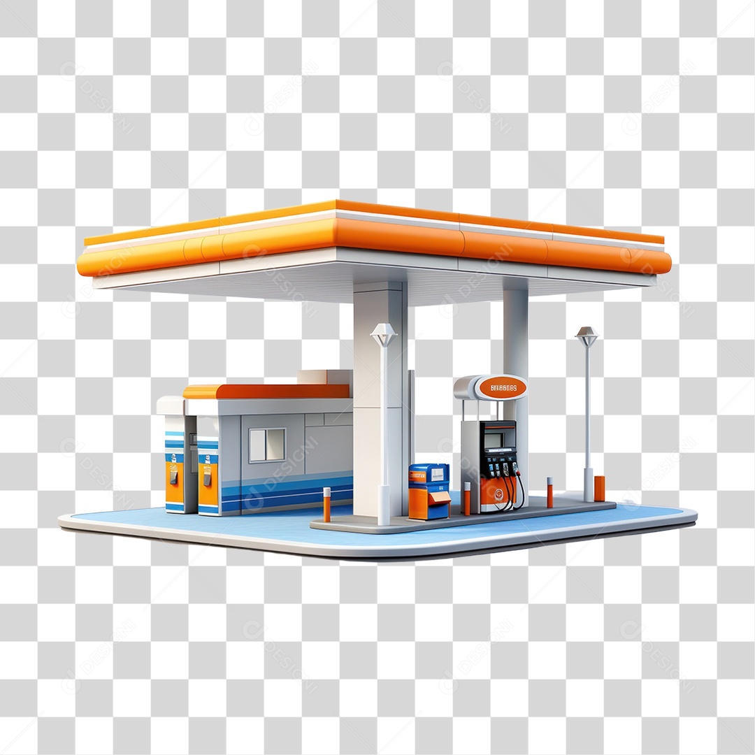 Posto de Combustível PNG Transparente