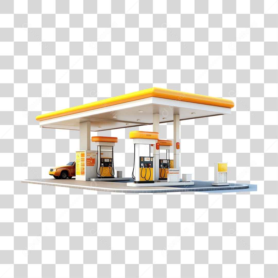 Posto de Combustível PNG Transparente