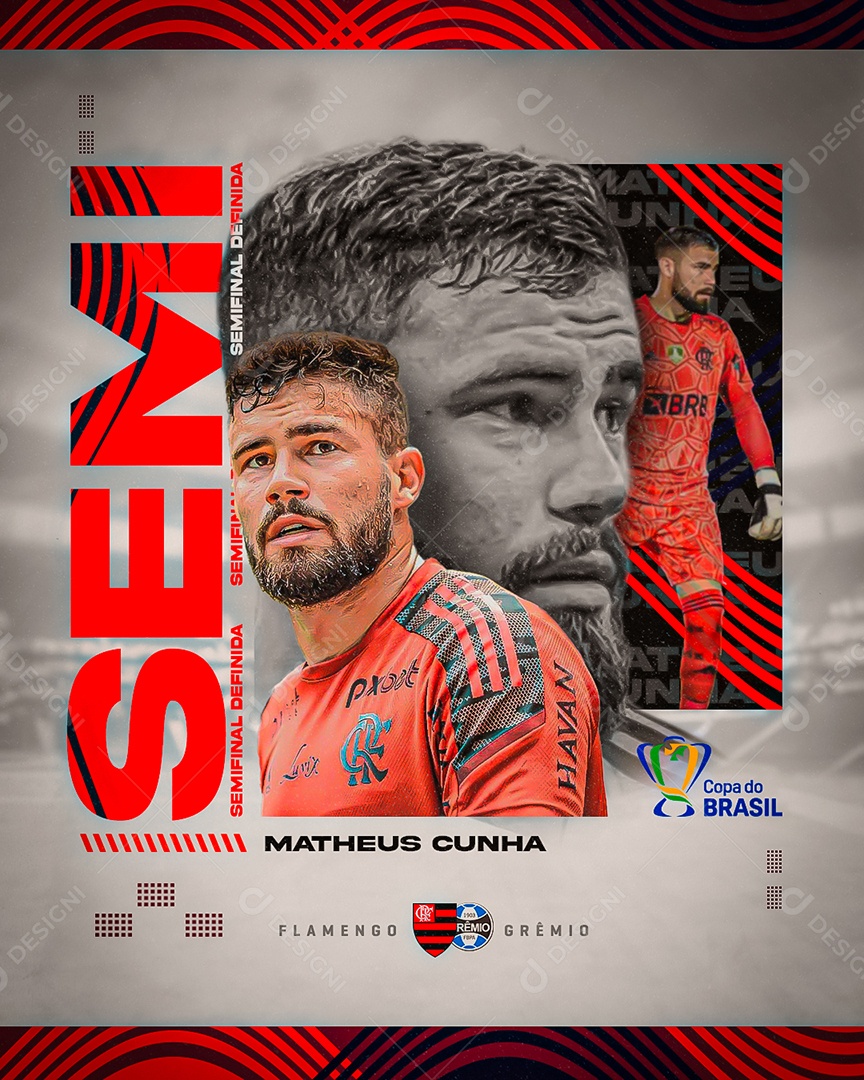 Social Media Futebol Jogador Matheus Cunha PSD Editável