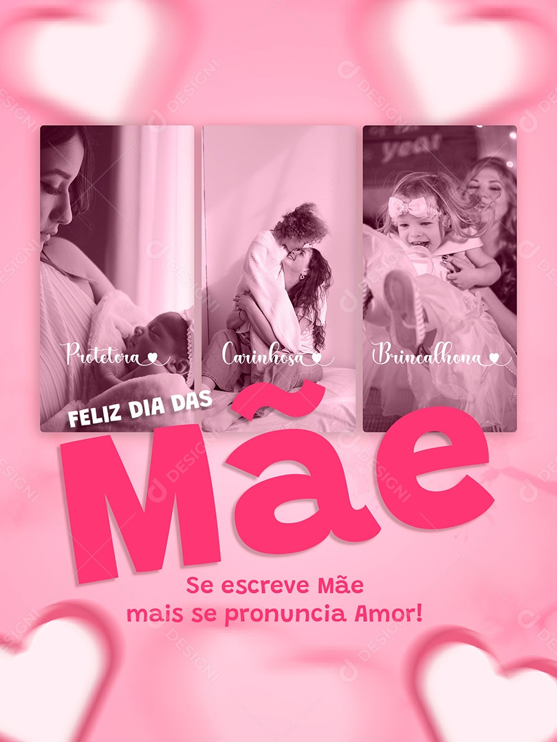 Social Media Feliz Dia Das Mães Pronuncia Amor PSD Editável