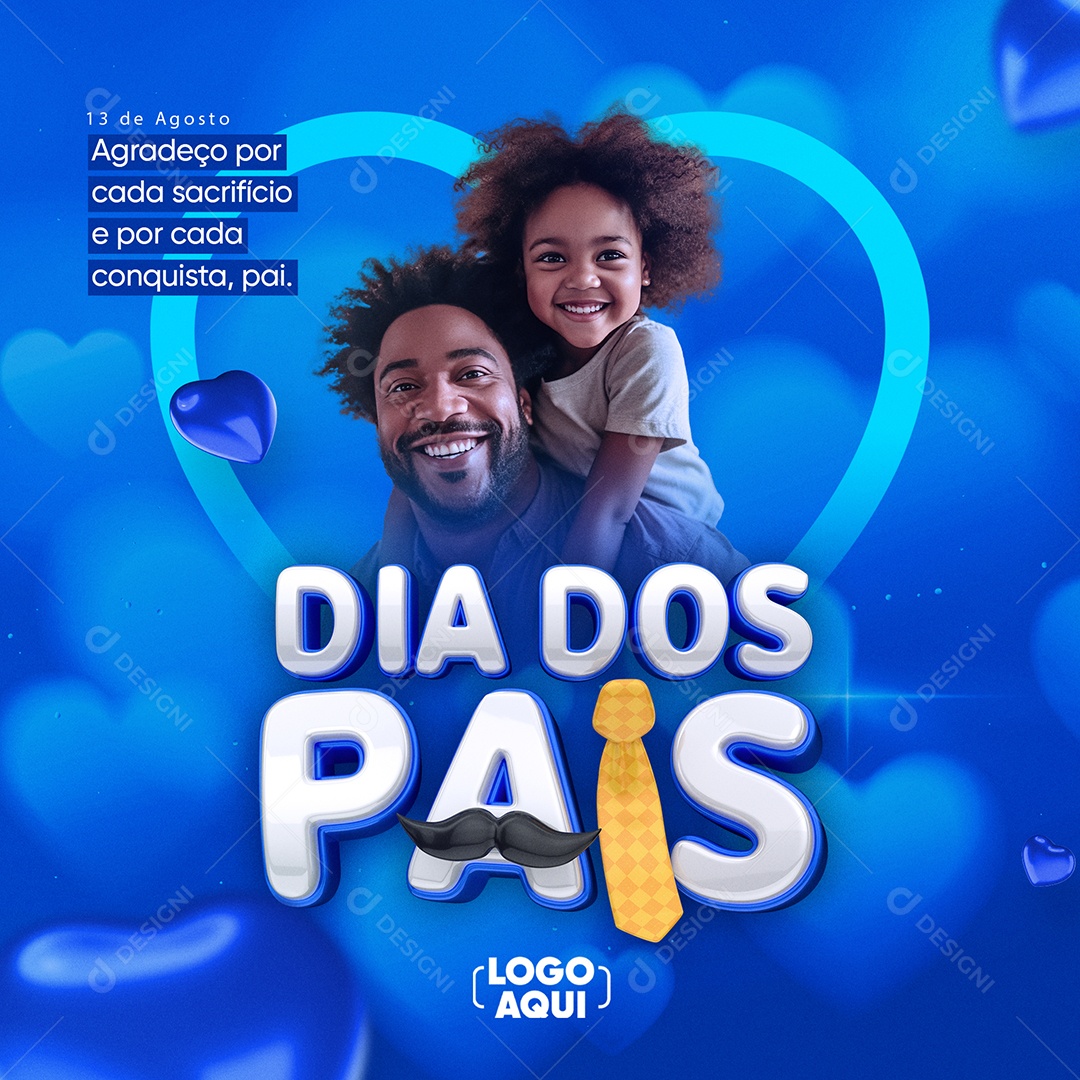 Dia Dos Pais 13 De Agosto Social Media PSD Editável