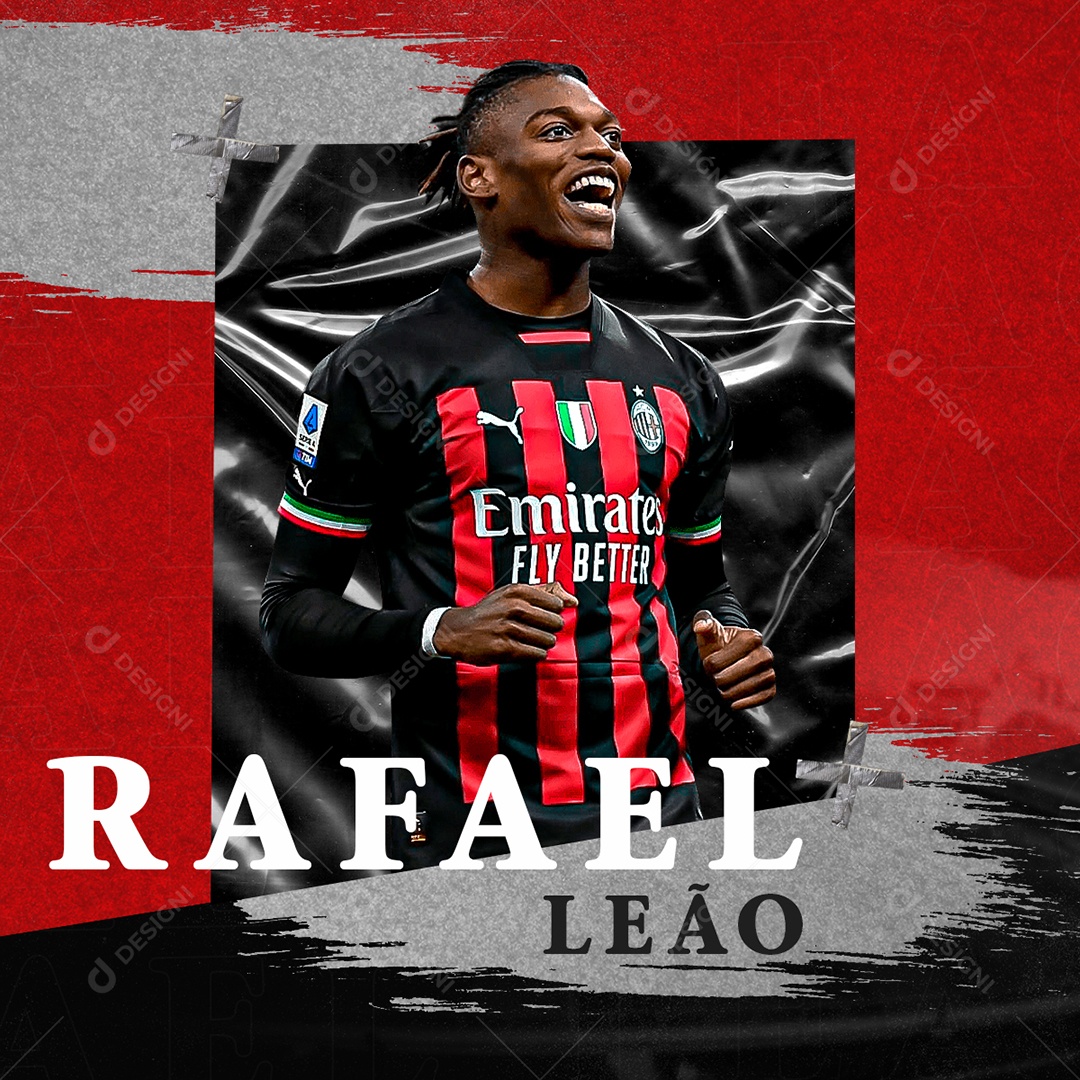 Social Media Futebol Jogador Rafael Leão PSD Editável