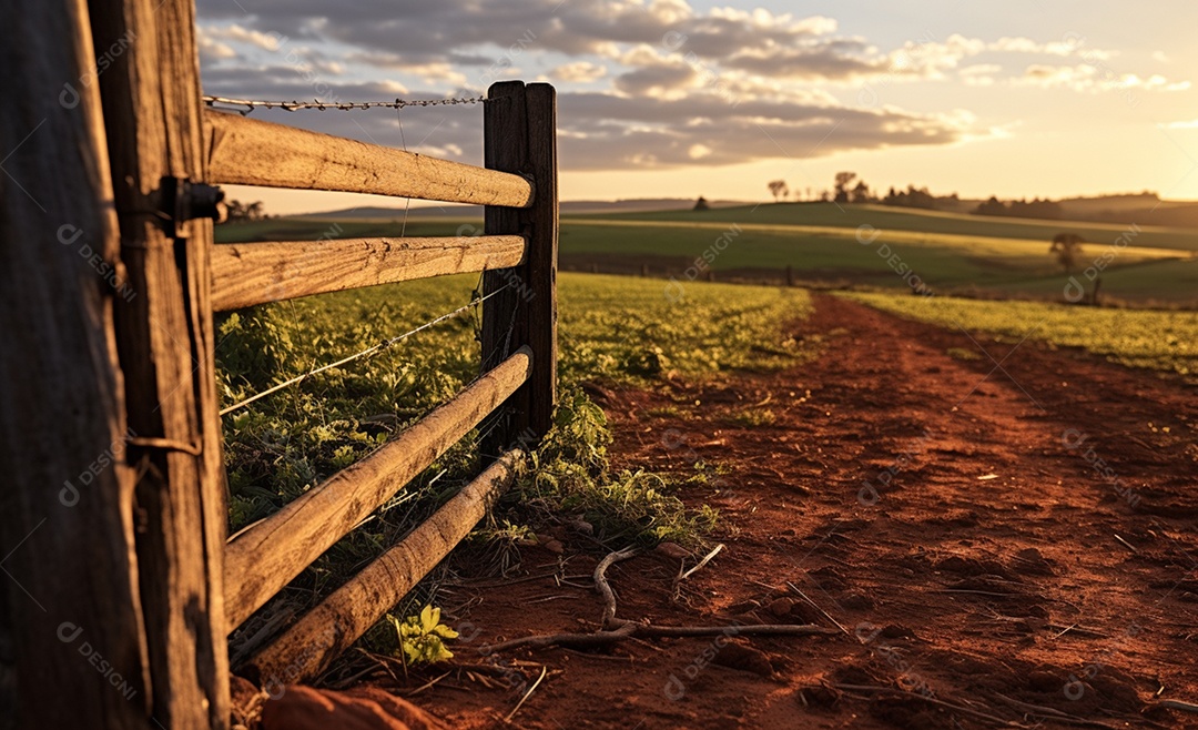 Detalhes da cerca da fazenda