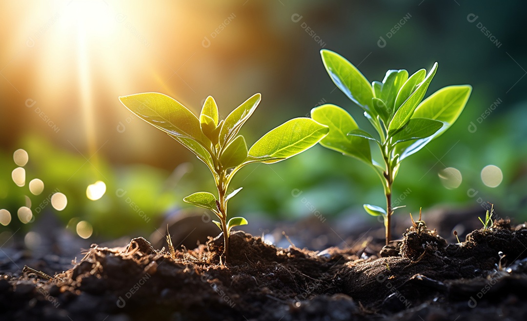 Detalhes de plantas crescendo sobre o solo