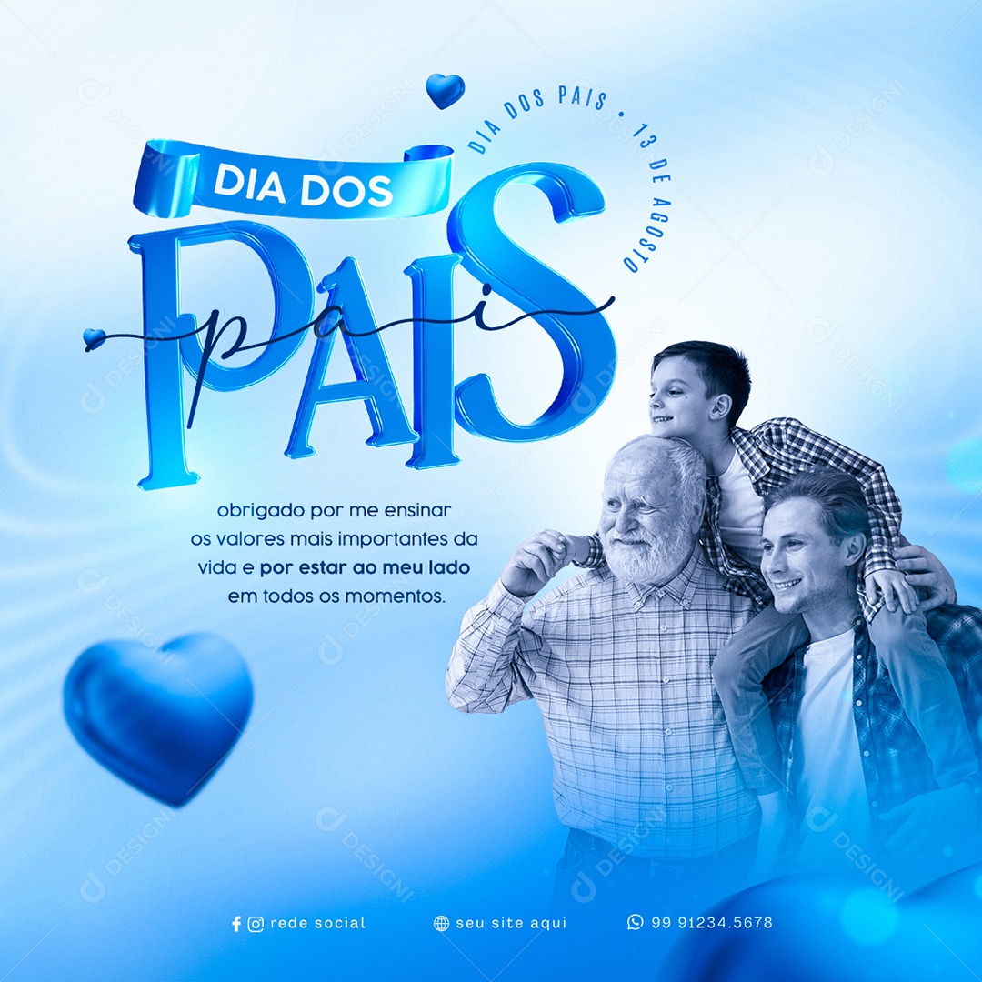Social Media Dia Dos Pais Estar Ao Meu Lado PSD Editável
