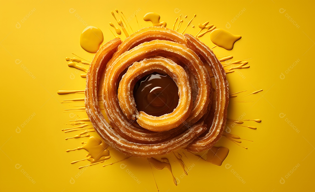 Deliciosos churros com cobertura de chocolate