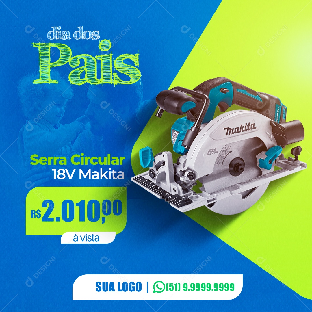 Dia Dos Pais Serra Circular Social Media PSD Editável
