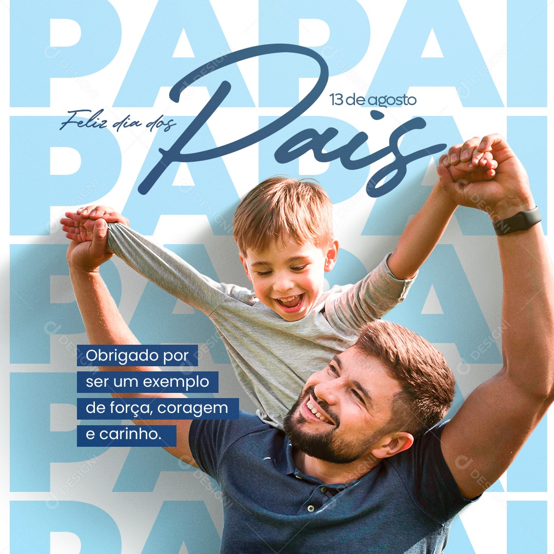 Um Exemplo De Força Feliz Dia Dos Pais Social Media PSD Editável