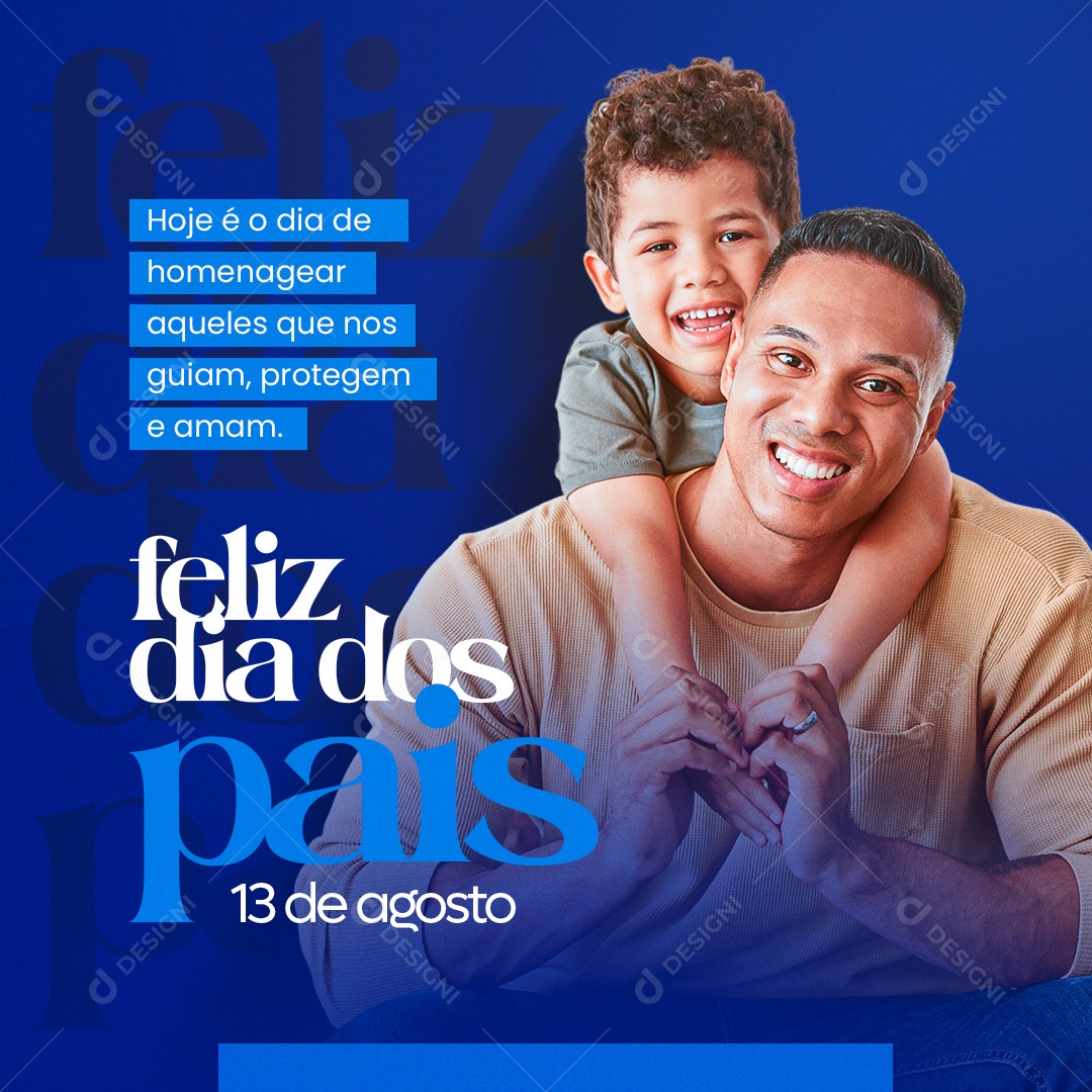 Social Media 13 De Agosto Protegem e Amam Dia Dos Pais PSD Editável