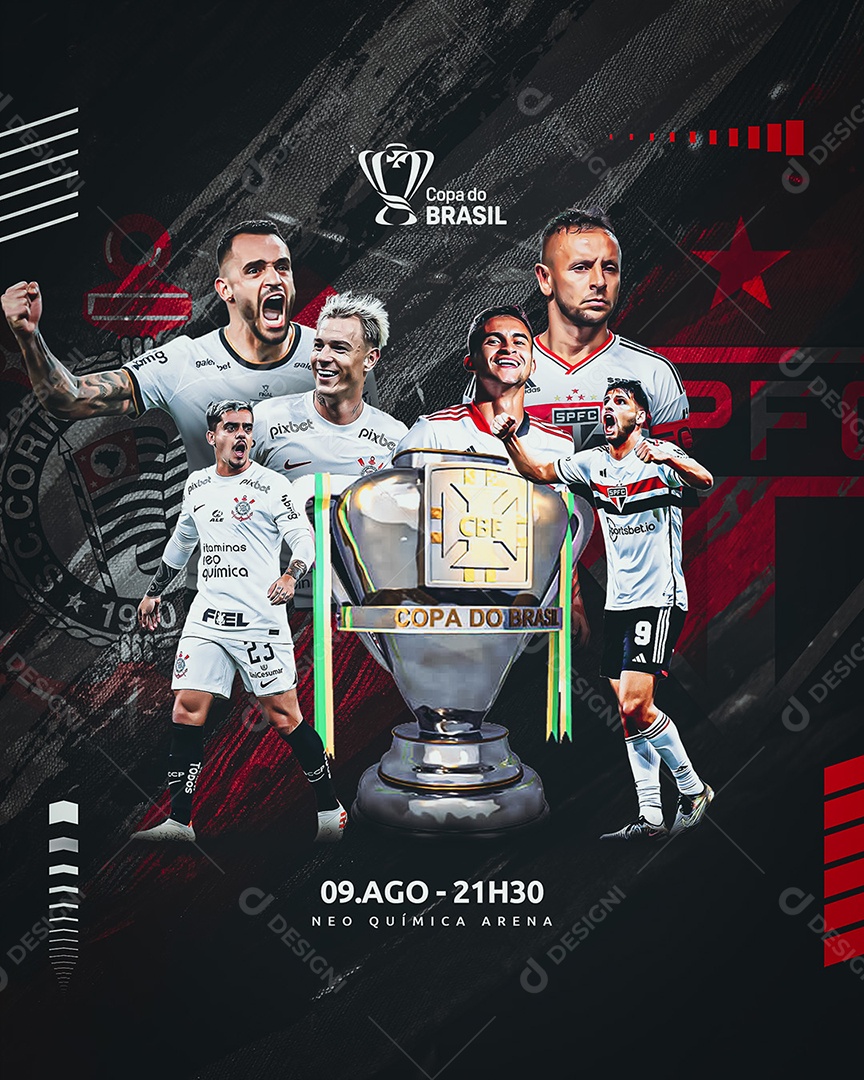 Social Media Copa Do Brasil Corinthians X São Paulo Futebol PSD Editável