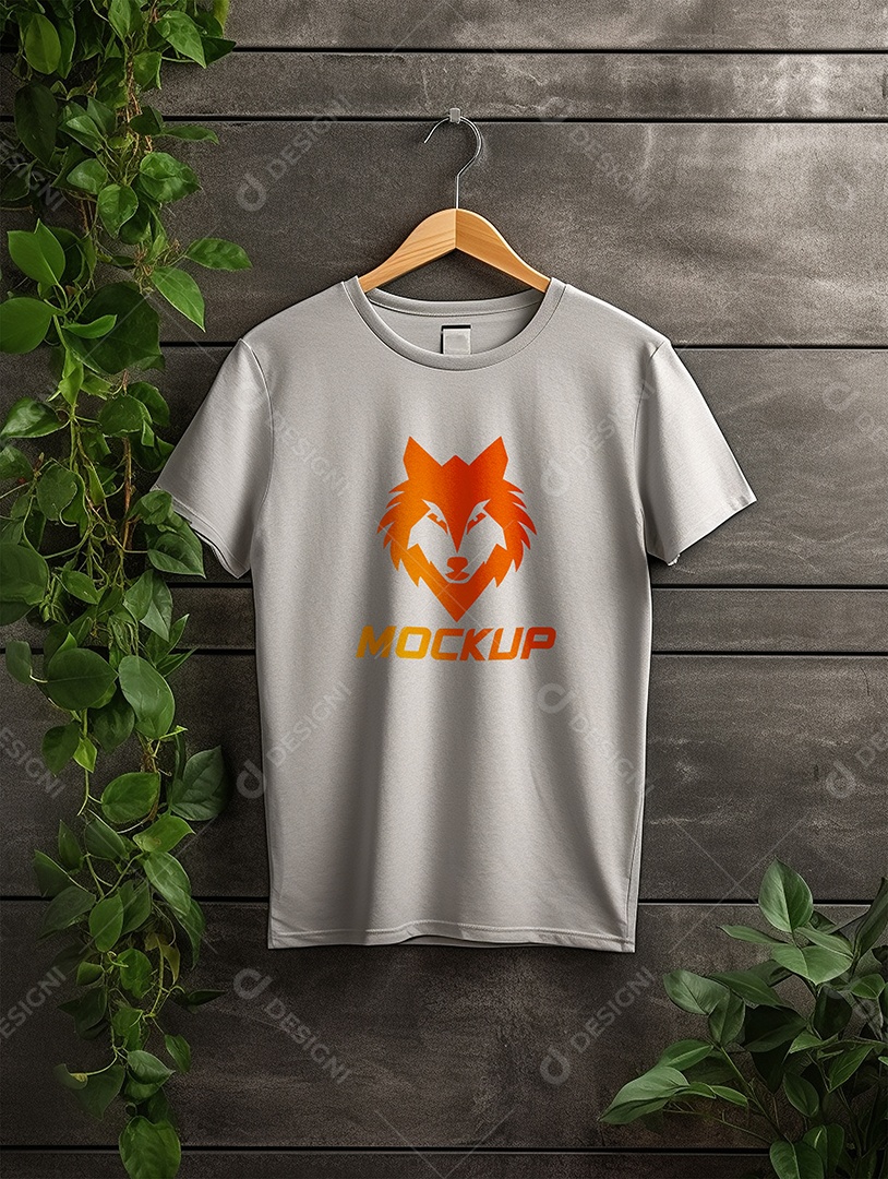 Mockup de Camiseta Cabide De Roupa PSD Editável