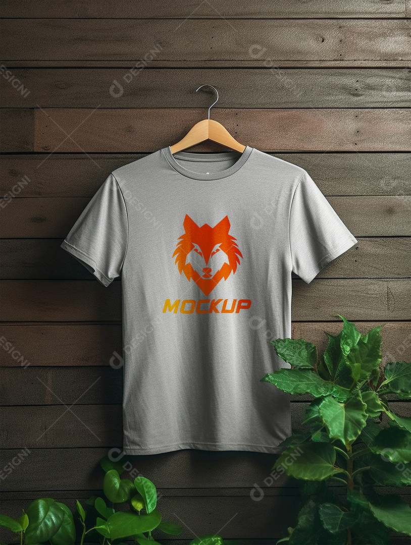 Mockup de Camiseta Cabide De Roupa PSD Editável