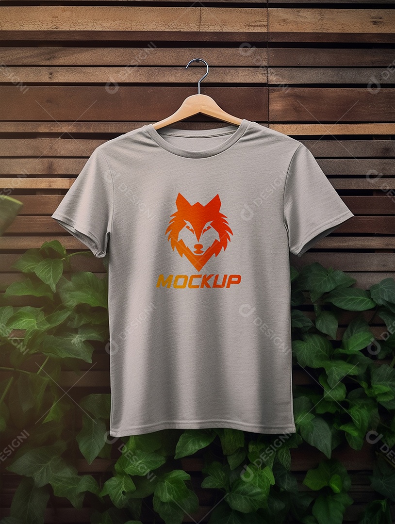Mockup de Camiseta Cabide De Roupa PSD Editável