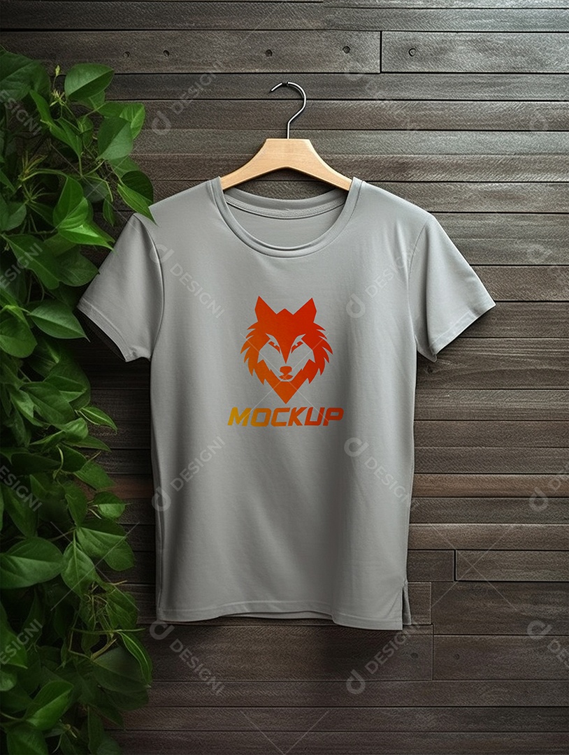 Mockup de Camiseta Cabide De Roupa PSD Editável