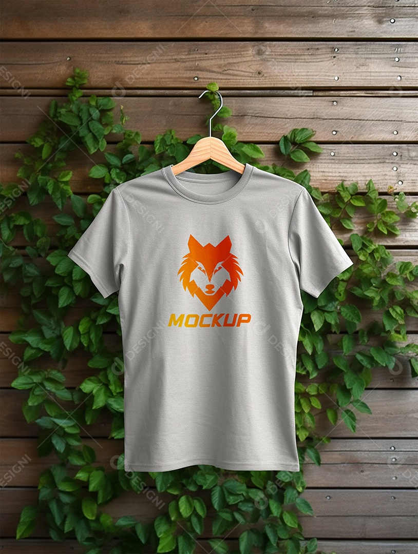 Mockup de Camiseta Cabide De Roupa PSD Editável