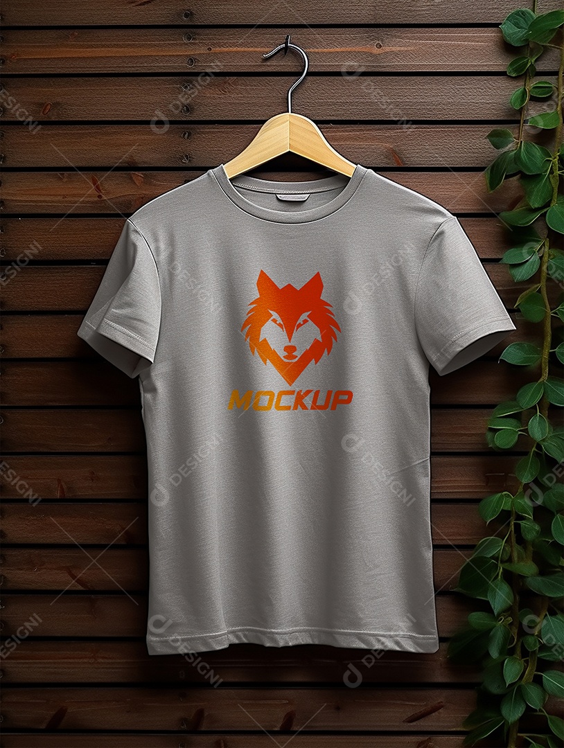 Mockup de Camiseta Cabide De Roupa PSD Editável