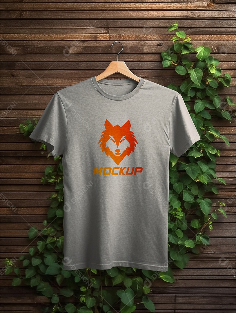 Mockup de Camiseta Cabide De Roupa PSD Editável