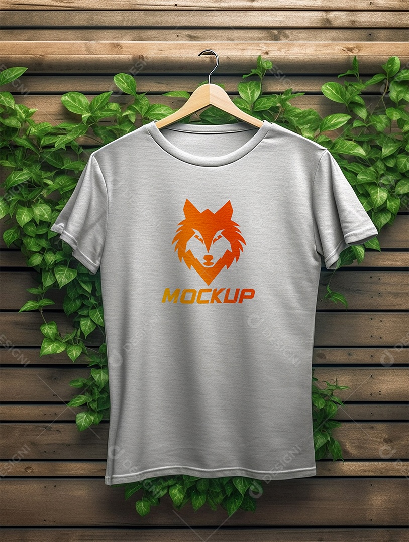 Mockup de Camiseta Cabide De Roupa PSD Editável