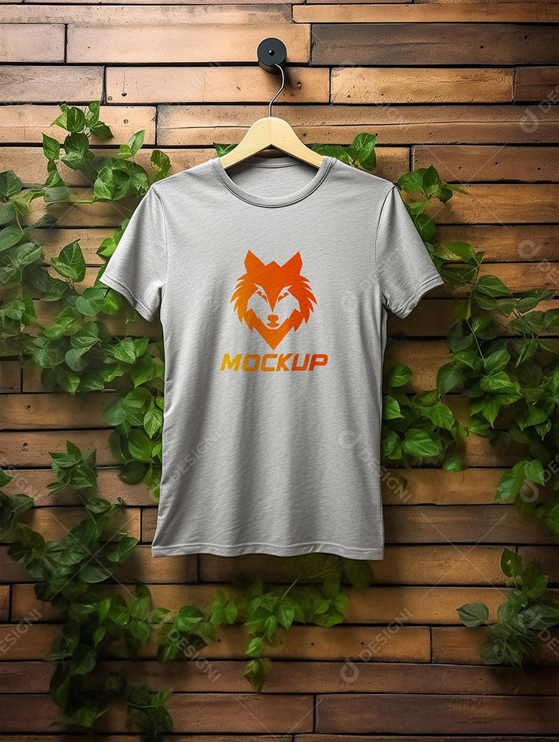 Mockup de Camiseta Cabide De Roupa PSD Editável