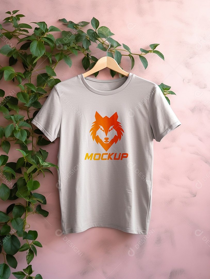 Mockup de Camiseta Cabide De Roupa PSD Editável