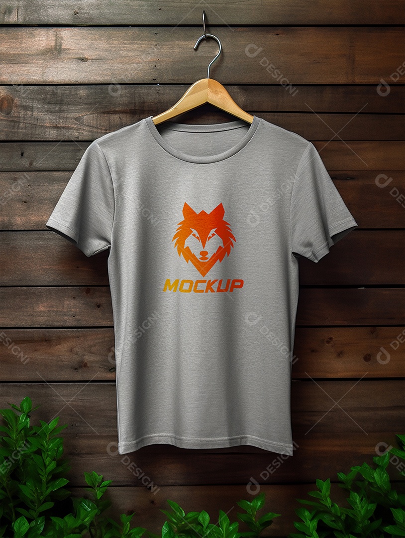 Mockup de Camiseta Cabide De Roupa PSD Editável
