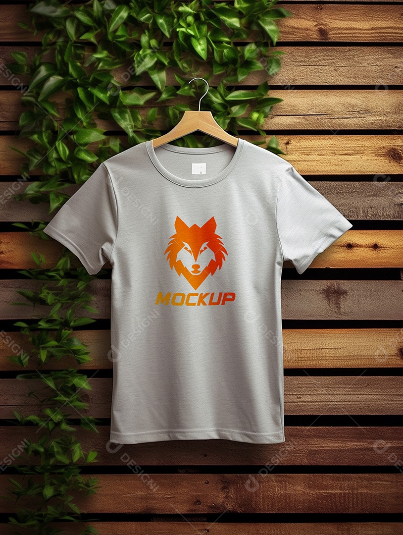 Mockup de Camiseta Cabide De Roupa PSD Editável