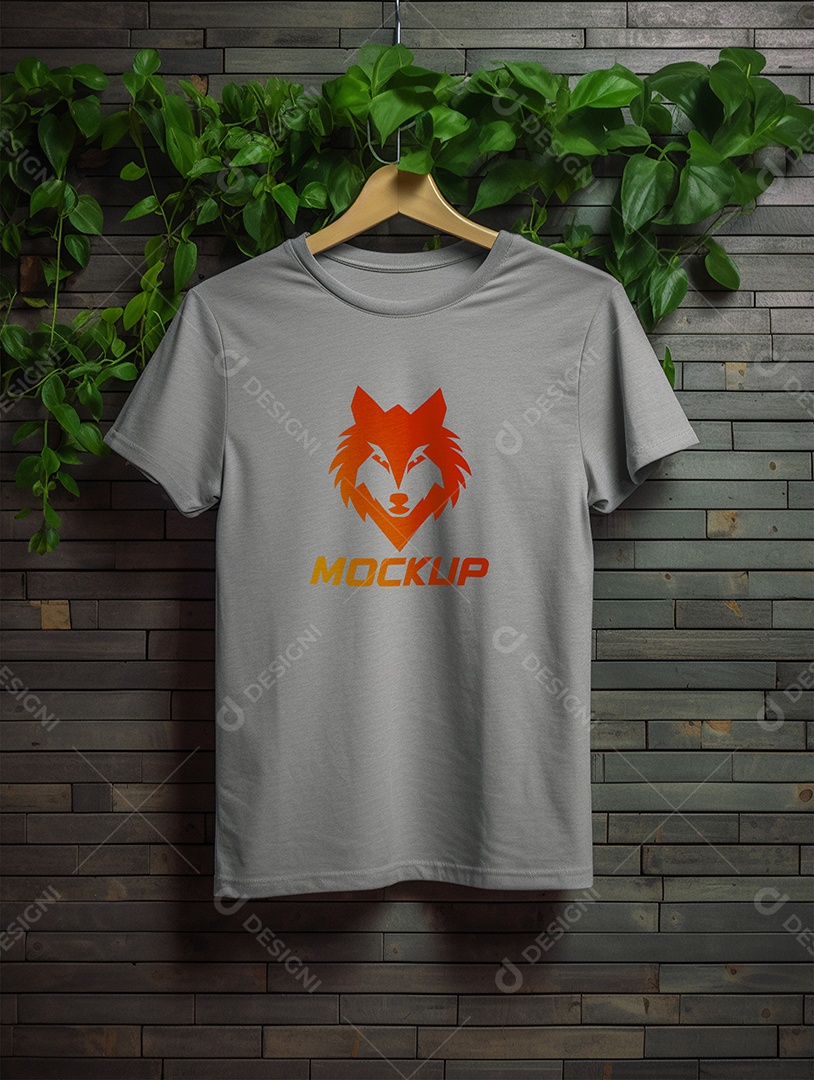 Mockup de Camiseta Cabide De Roupa PSD Editável