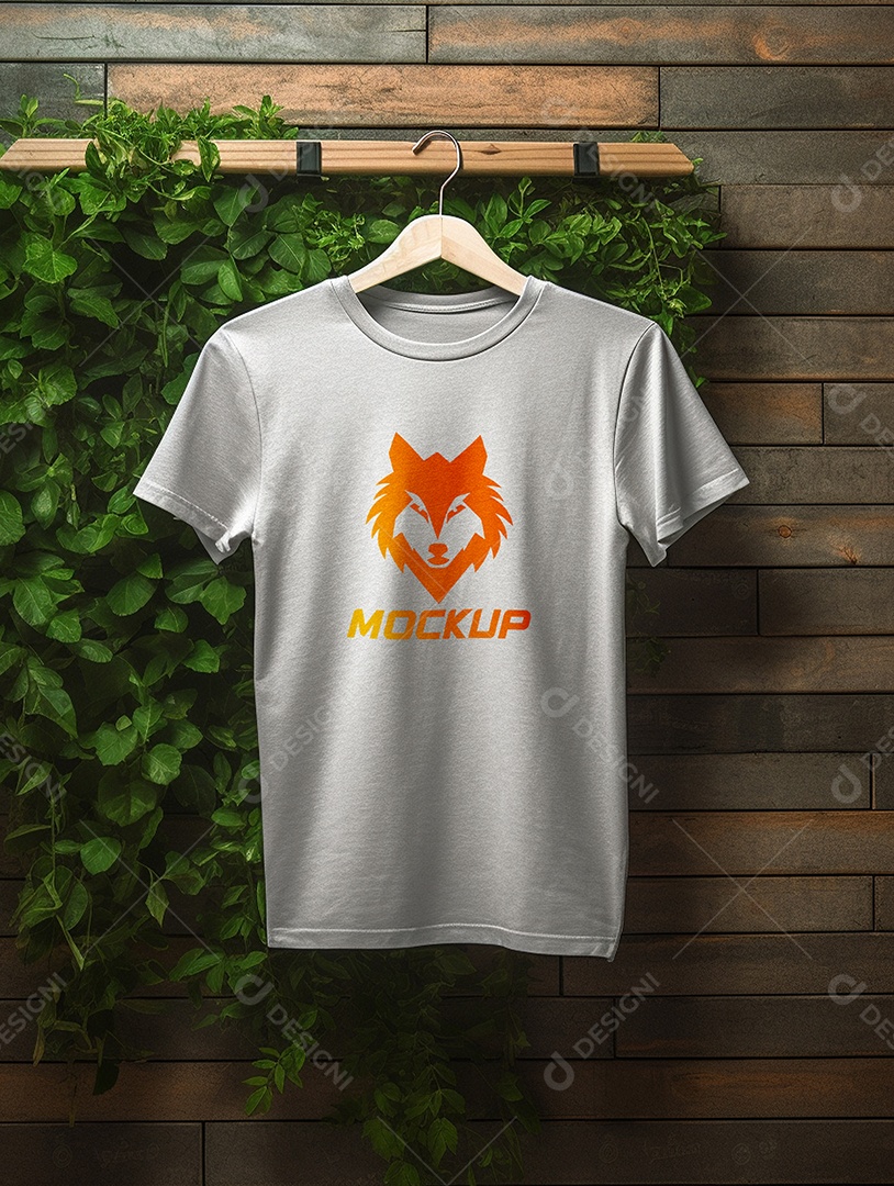 Mockup de Camiseta Cabide De Roupa PSD Editável
