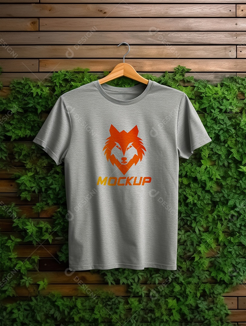Mockup de Camiseta Cabide De Roupa PSD Editável