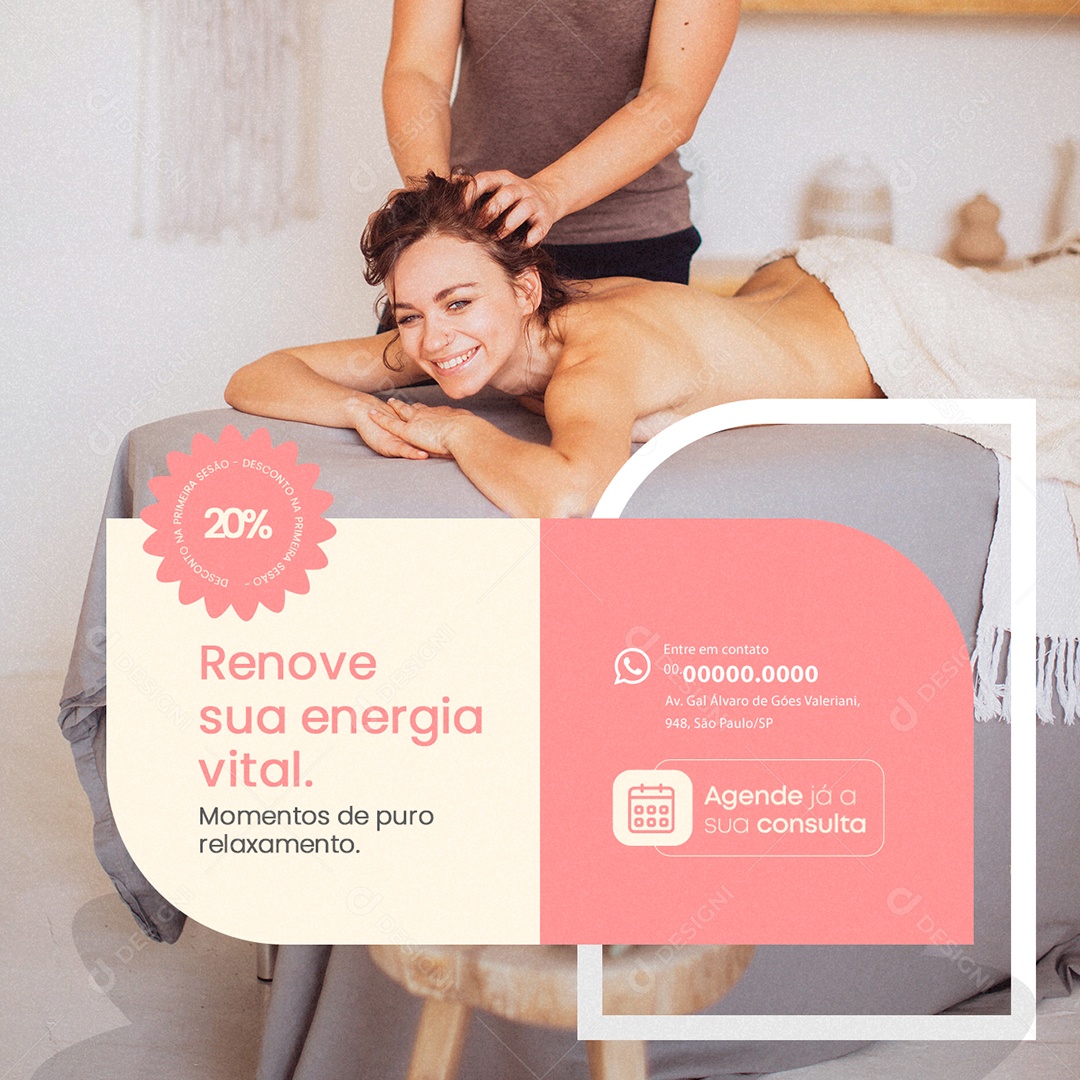 Estética Renove sua Energia Vital Social Media PSD Editável