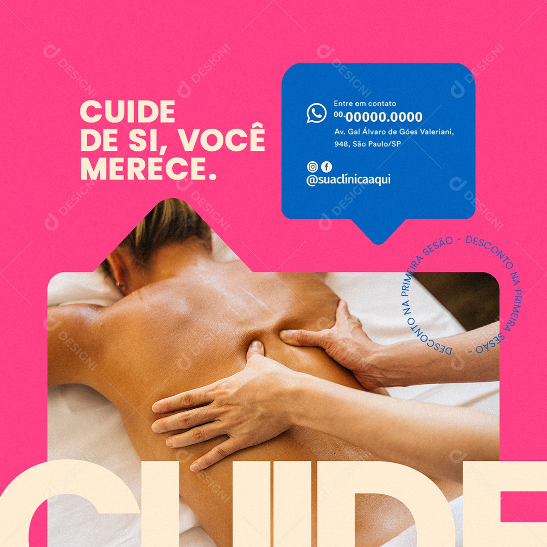 Estética Cuide de si Você Merece Social Media PSD Editável
